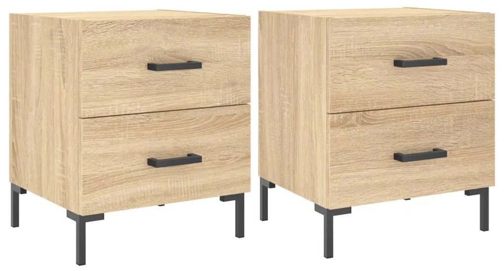 827315 vidaXL Нощни шкафчета 2 бр дъб сонома 40x35x47,5 см инженерно дърво