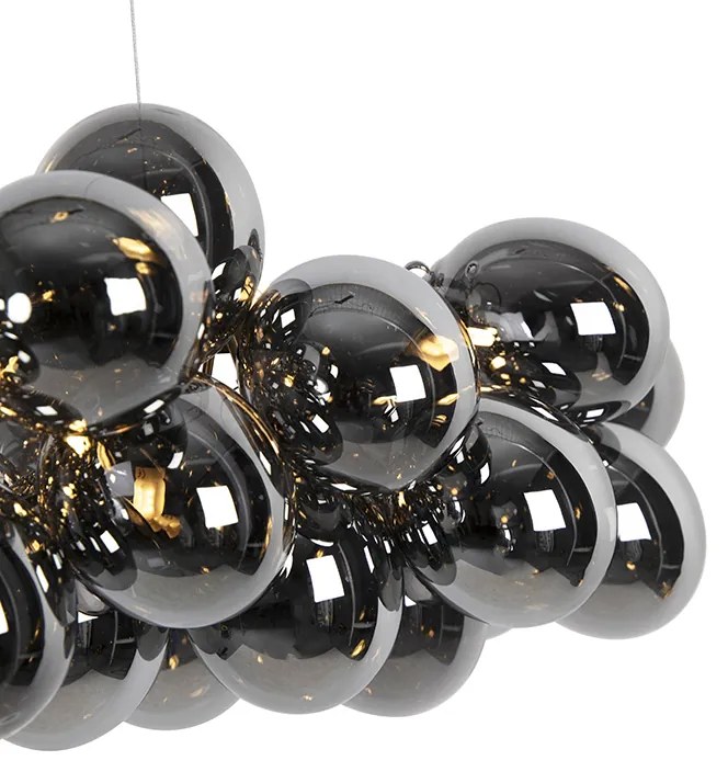 Смарт висяща лампа черна с димно стъкло 8 светлини вкл. Zigbee G9 - Uvas