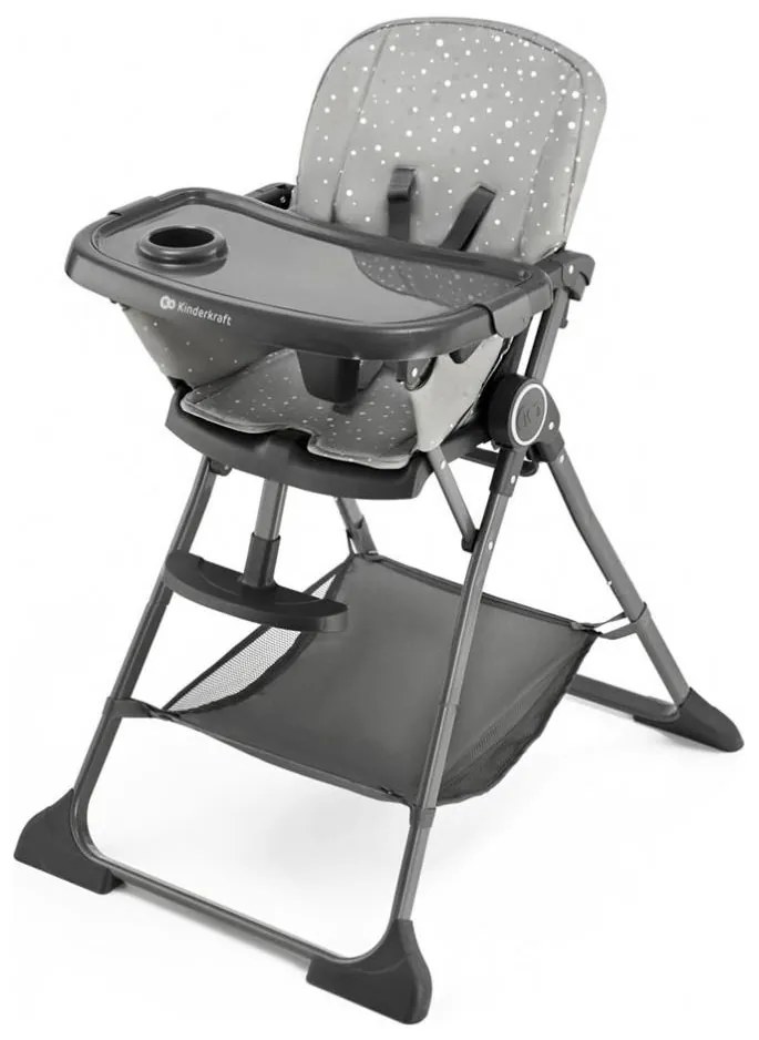 KINDERKRAFT - Детско столче за хранене FOLDEE сив