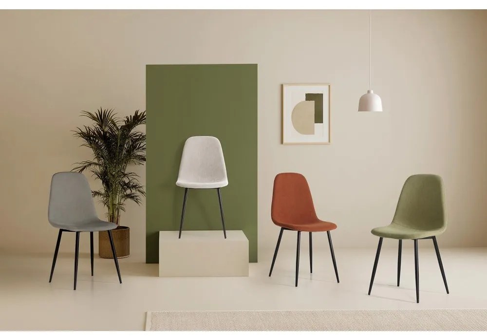 Теракотени тапицирани трапезни столове в комплект 4 бр. Minka – Marckeric