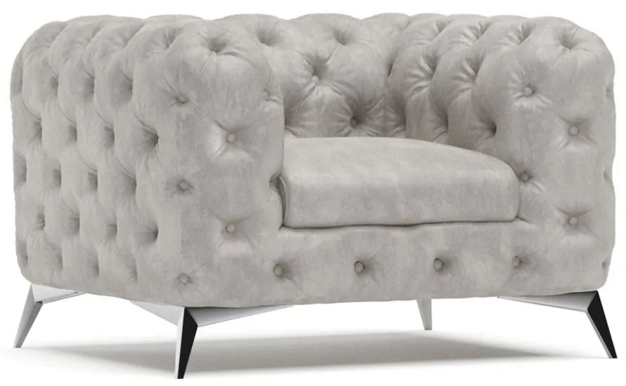 Светлосиво кадифено кресло Chelsea – Ropez