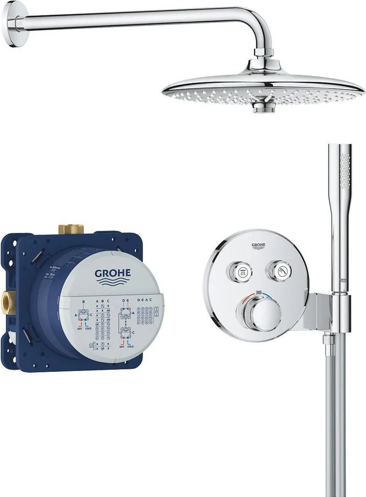 Grohtherm SmartControl Concealed shower system with Euphoria 260