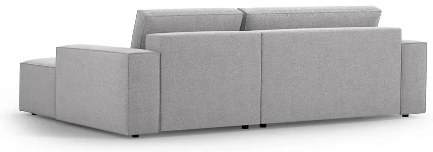 Светлосив разтегателен ъглов диван от букле (десен ъгъл) Jodie – Micadoni Home