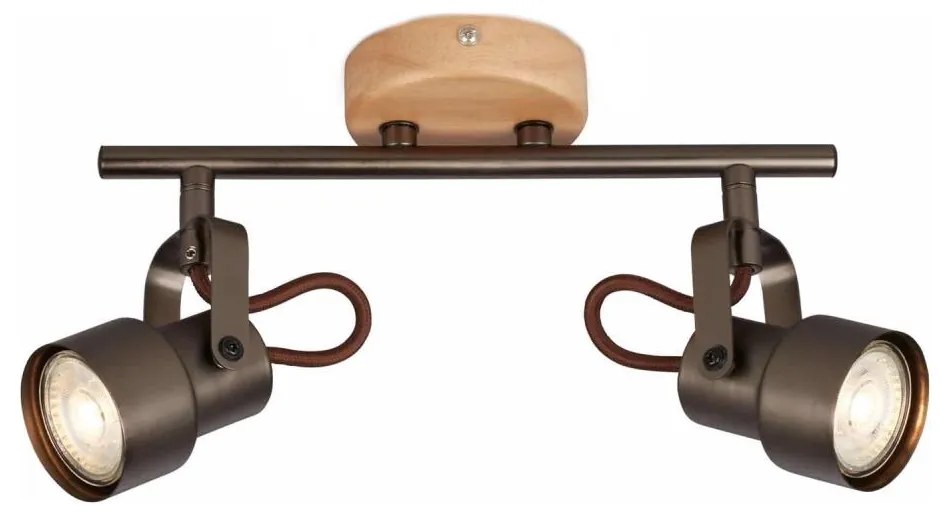 Brilo - LED точково осветително тяло TAHUN 2xGU10/5W/230V кафяво