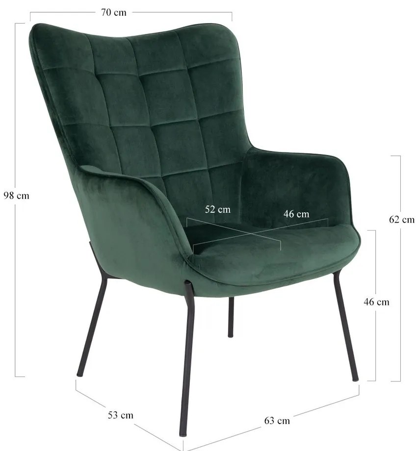 Фотьойл от зелено кадифе Glasgow - House Nordic