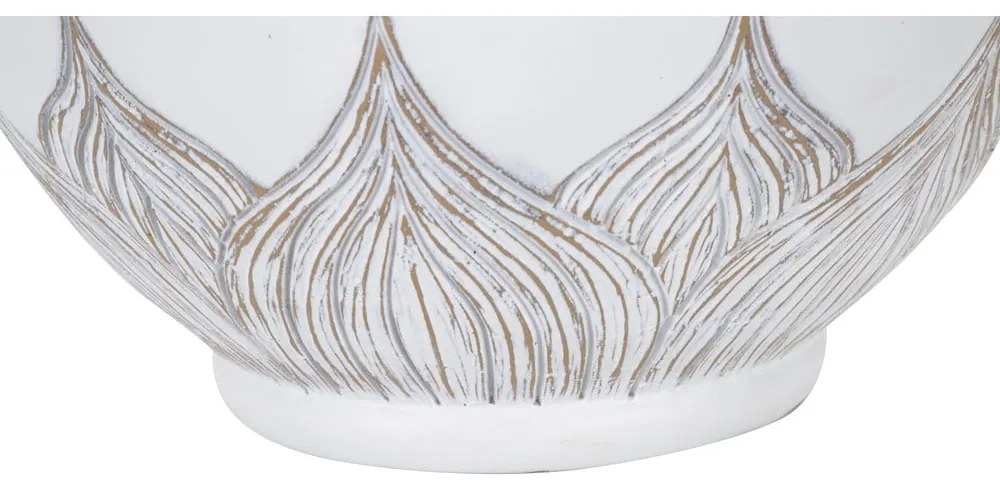 Настолна лампа с текстилен абажур в бяло и златисто (височина 59 cm) Atene - Mauro Ferretti