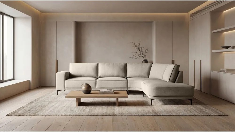 Бежов ъглов диван (десен ъгъл) Copenhagen – Scandic