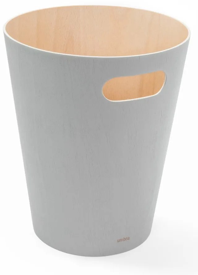Светлосиво дървено кошче за боклук 7,5 l Woodrow – Umbra