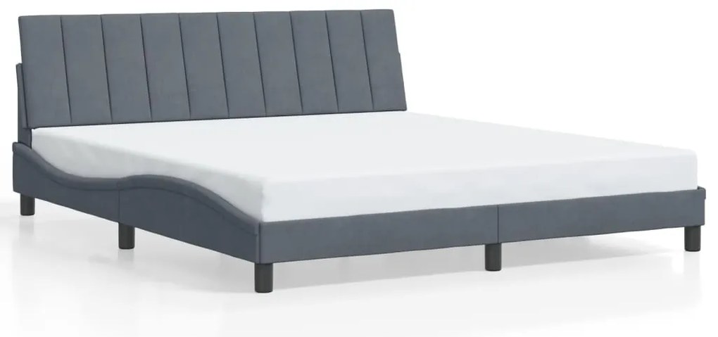 3207862 vidaXL Рамка за легло без матрак Hanko, тъмносива, 180x200 см, кадифе