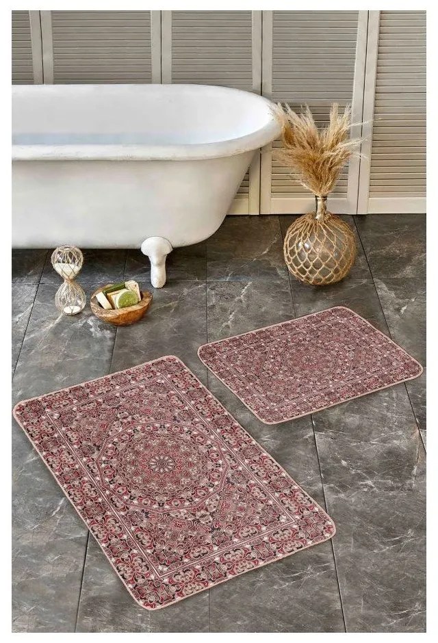 Кафяви кадифени килими за баня в комплект от 2 бр. 60x100 cm – Mila Home
