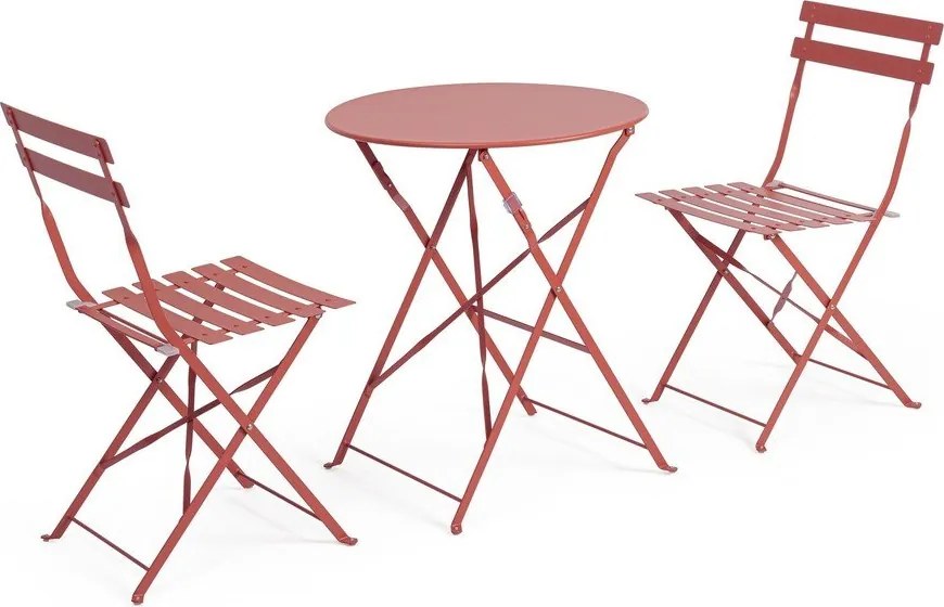 Теракотен стоманен градински комплект за хранене за 2 Austin – Bizzotto