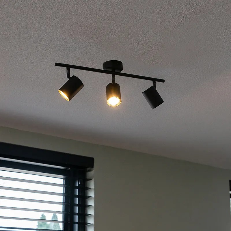 Модерен прожектор черен наклоняем 3-светлина - Jeana