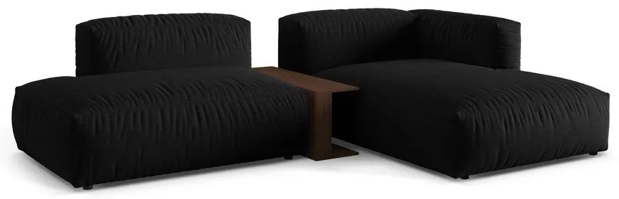 Черен модулен ъглов диван (десен ъгъл) Martina – Micadoni Home