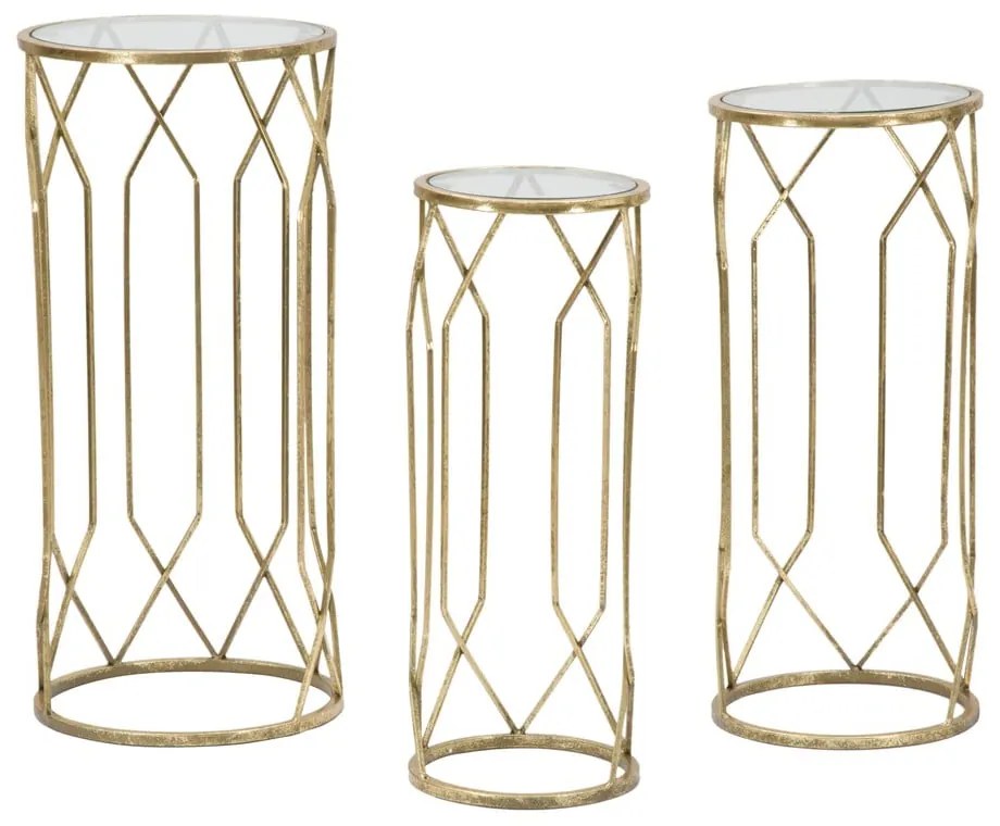 Кръгли странични маси със стъклен плот в комплект от 3 броя ø 32 cm Tunisi - Mauro Ferretti