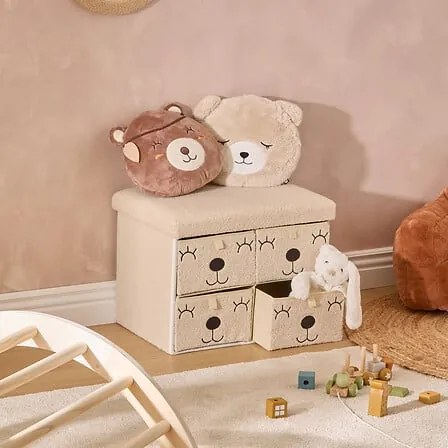 Детски сгъваем пуф atmosphera Ezzio, 40×38×50 cm, Букле, MDF