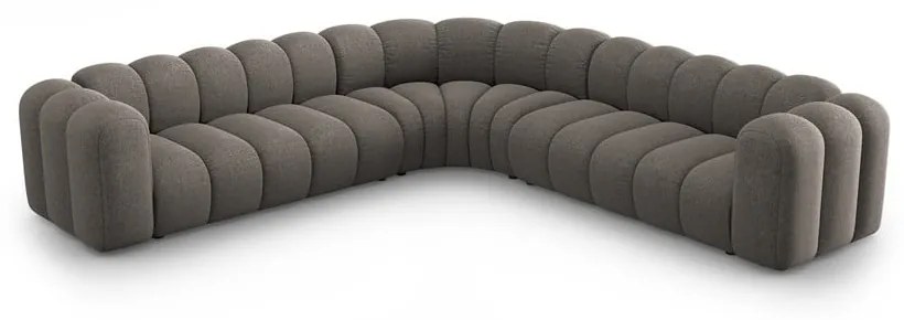 Тъмносив шенилов модулен ъглов диван Lupine – Micadoni