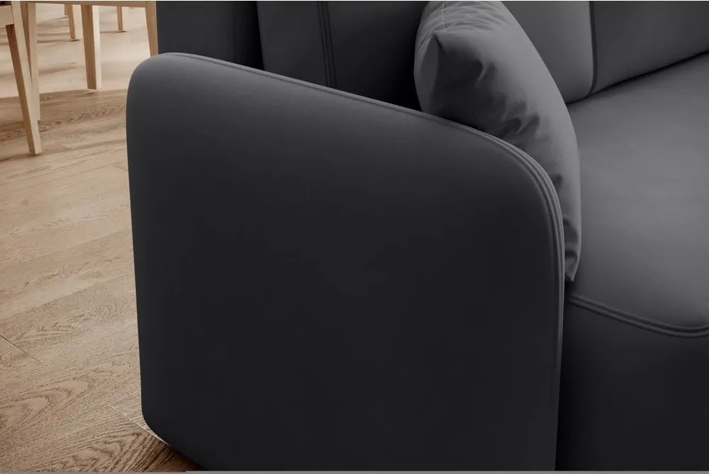 Кафяво-сив кадифен разтегателен ъглов диван с място за съхранение (десен ъгъл) Hadson – ELTAP