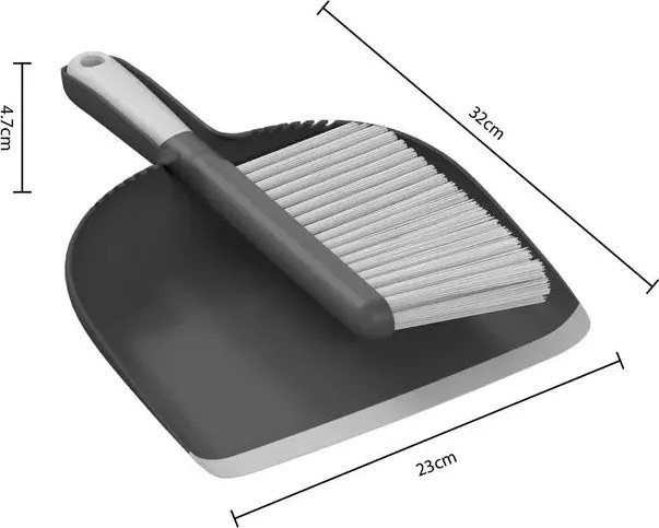 Лопатка и четка 5five, Сива, Пластмаса