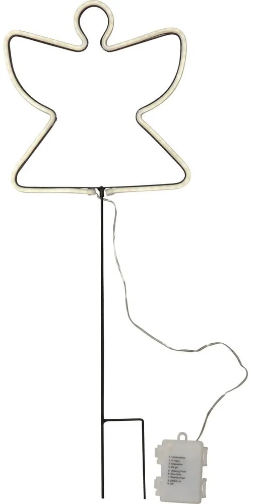 Черна външна светлинна декорация с коледен мотив Neon Angel - Star Trading