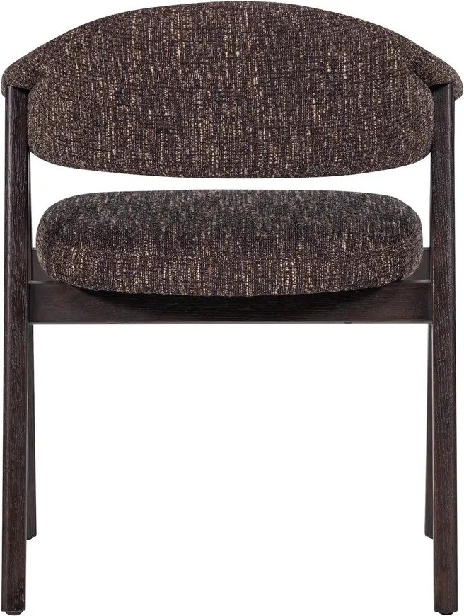 Тъмнокафяв тапициран трапезен стол с подлакътници Tunar – WOOOD