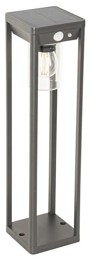 Подова лампа за външен монтаж тъмно сива 40 см с LED и димируема светлина на слънчева енергия - Sonne