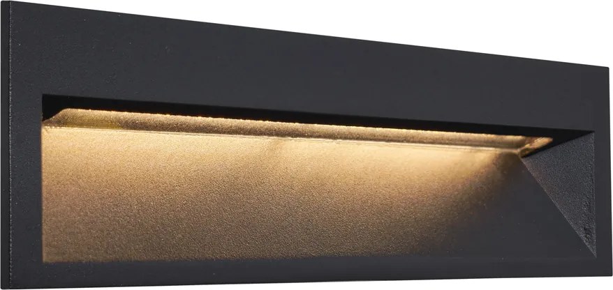 Комплект от 6 модерни вградени стенни лампи черни 28 см вкл. LED IP65 - Mert