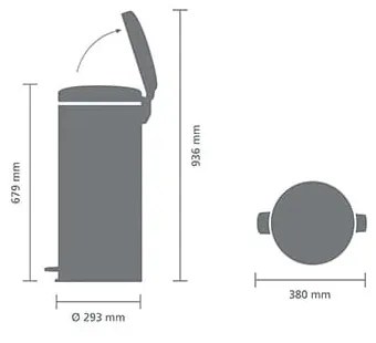 Стоманено кошче за боклук с педал в бронзов цвят 30 l NewIcon – Brabantia