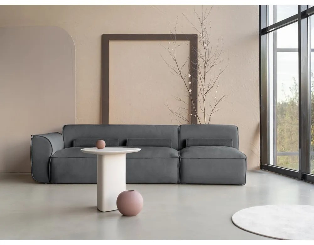 Сив модулна лежанка (ляв ъгъл) Flex Felix – Miuform