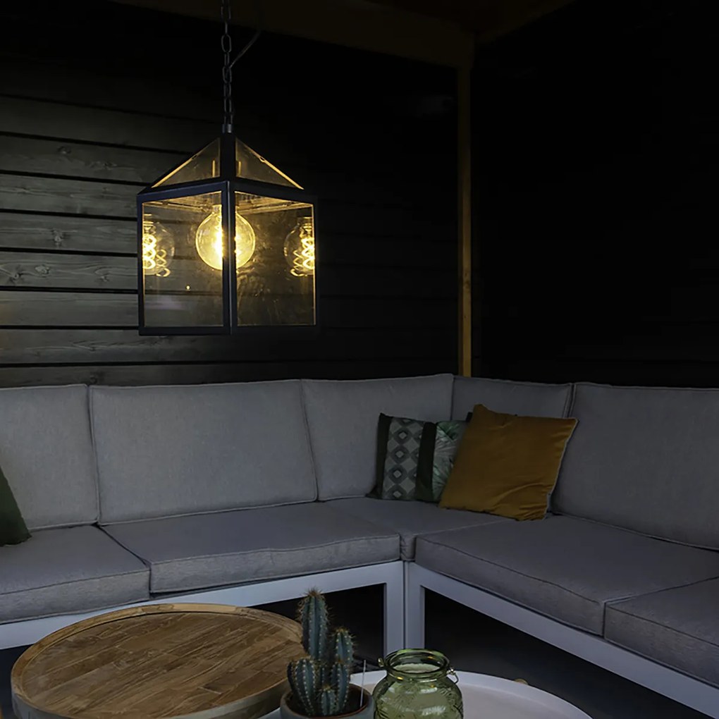 Интелигентна външна висяща лампа черна IP23 с Wi-Fi G95 - Amsterdam