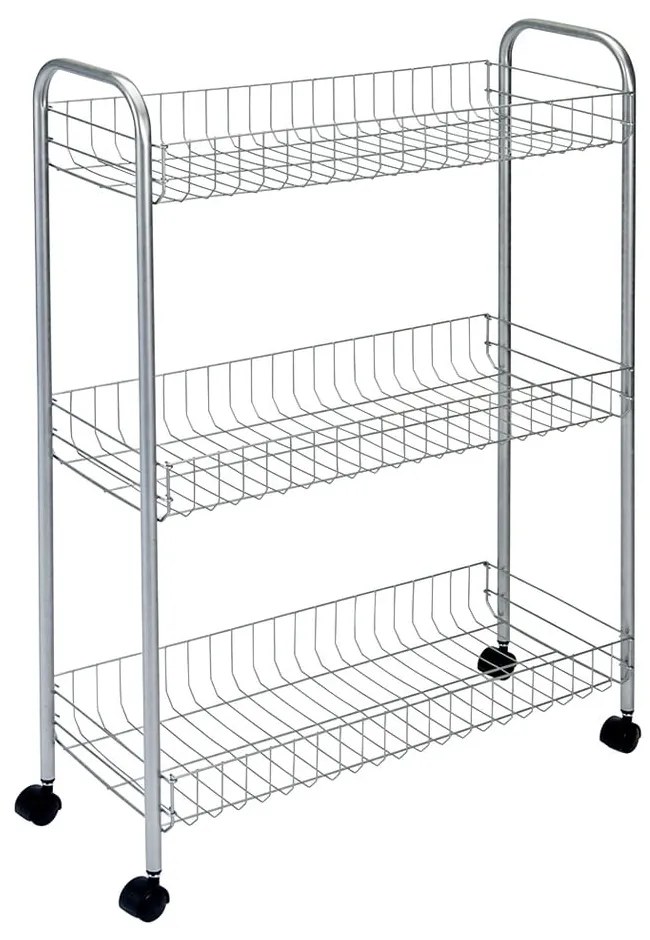 Мобилна стойка с 3 рафта Ascona Slim De Luxe, височина 84 cm - Metaltex