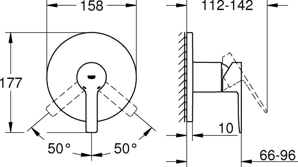 Външни части на смесител за душ Grohe Lineare New-15,8 x 17,7-Сребърен Mat