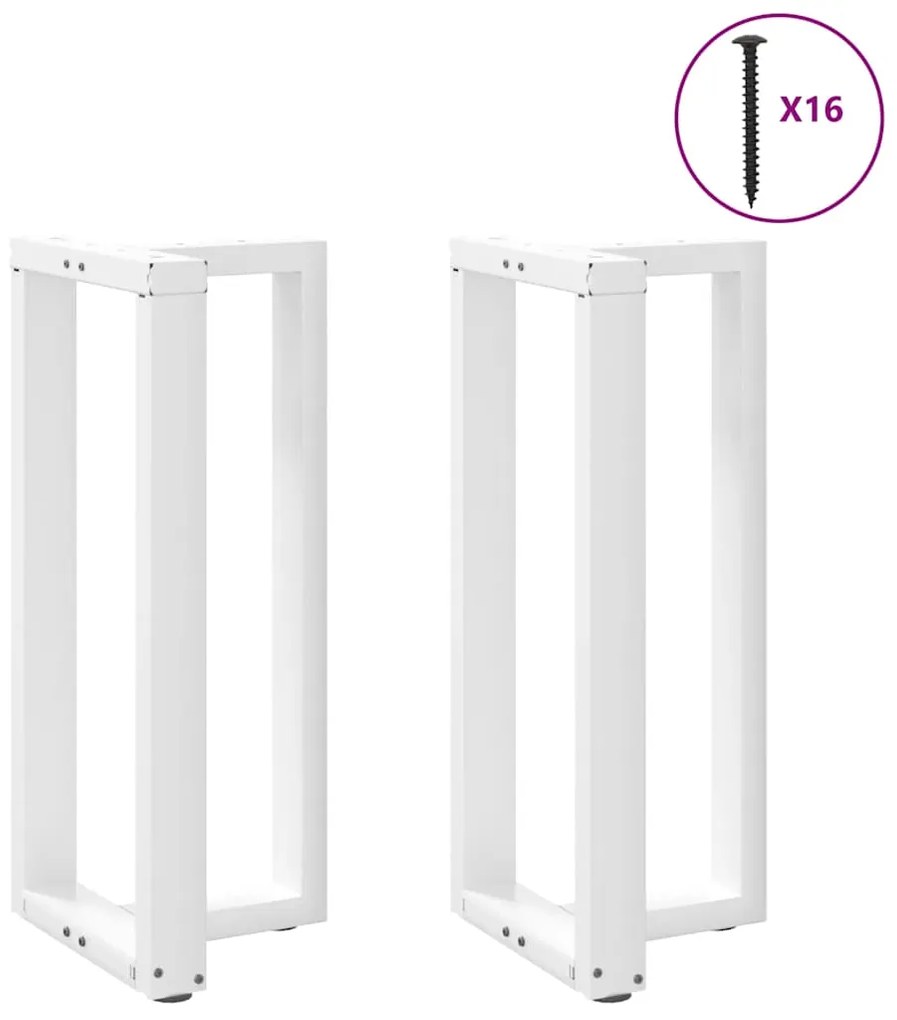 4013073 vidaXL Крака за бар маса, Т-образни, 2 бр., бели, 40x35x(90-91) см, стомана