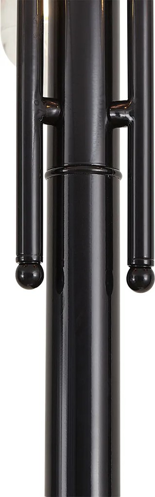 Модерна външна лампа черна с мед 235 см 3 светлини IP44 - Мюнхен