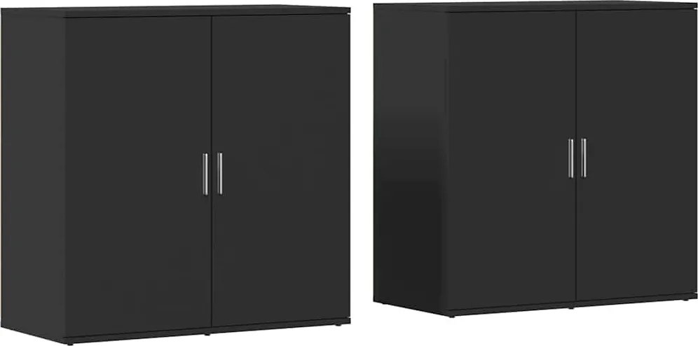 3276603 vidaXL Сайдборди, 2 бр, черни, 79x38x80 см, инженерно дърво