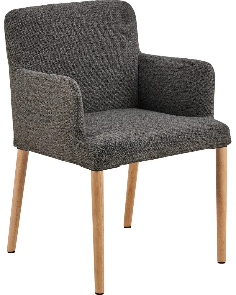 Сив тапициран трапезен стол с подлакътници Zoe – Actona