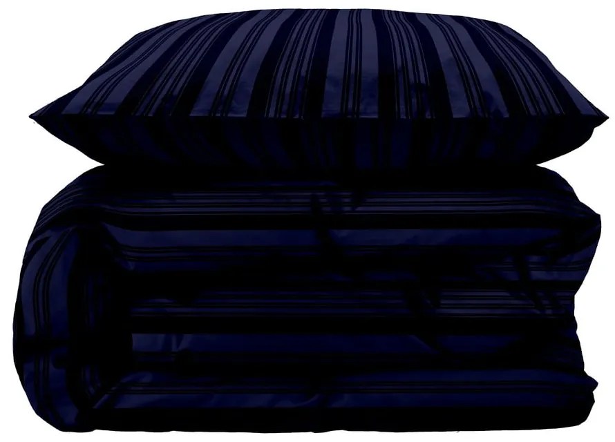 Тъмносиньо единично спално бельо от дамаск 140x200 cm Noble – Södahl