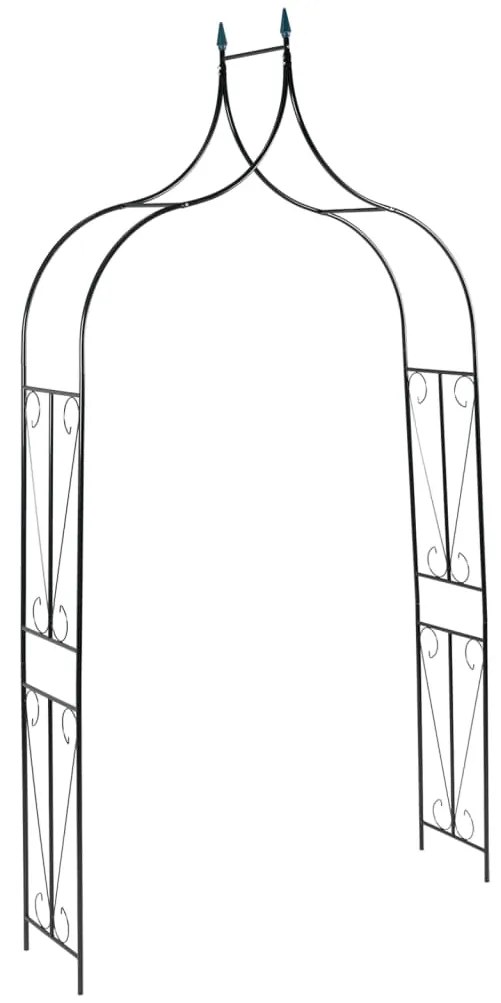 47094 vidaXL Градинска арка, тъмнозелена, 120x38x258 см, желязо