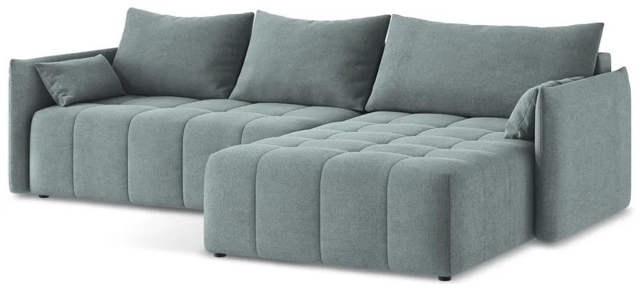 Син разтегателен ъглов диван с място за съхранение (десен ъгъл) Moku – Makamii