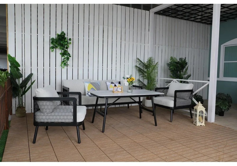 Сиво метално градинско кресло Edinburgh Duo – Rojaplast