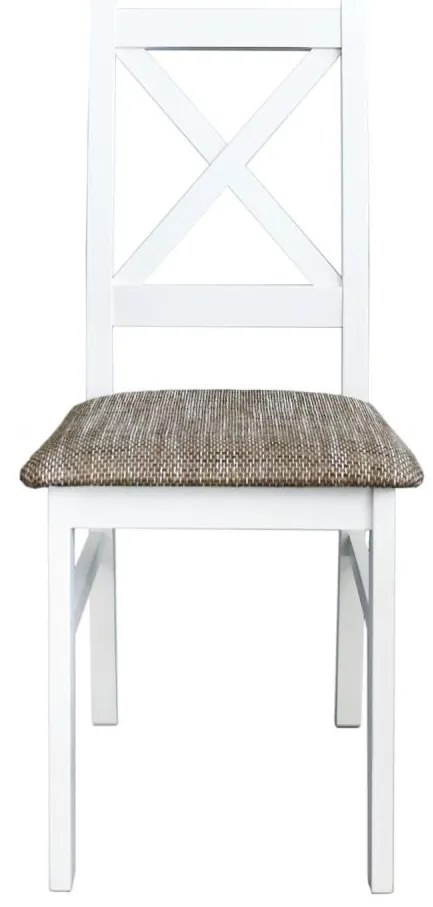 Трапезен стол NATE бял/кафяв