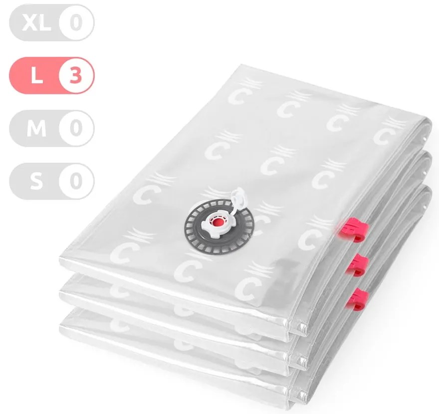 Вакуумни торбички в комплект от 3 броя Premium Valve L – Compactor