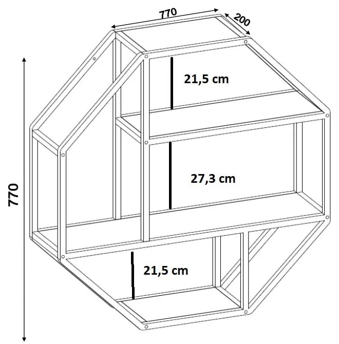 Черен двуетажен метален рафт Seaford - Actona