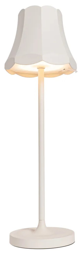 Комплект от 2 ретро настолни лампи кремаво бяло презареждаеми IP44 - Granny