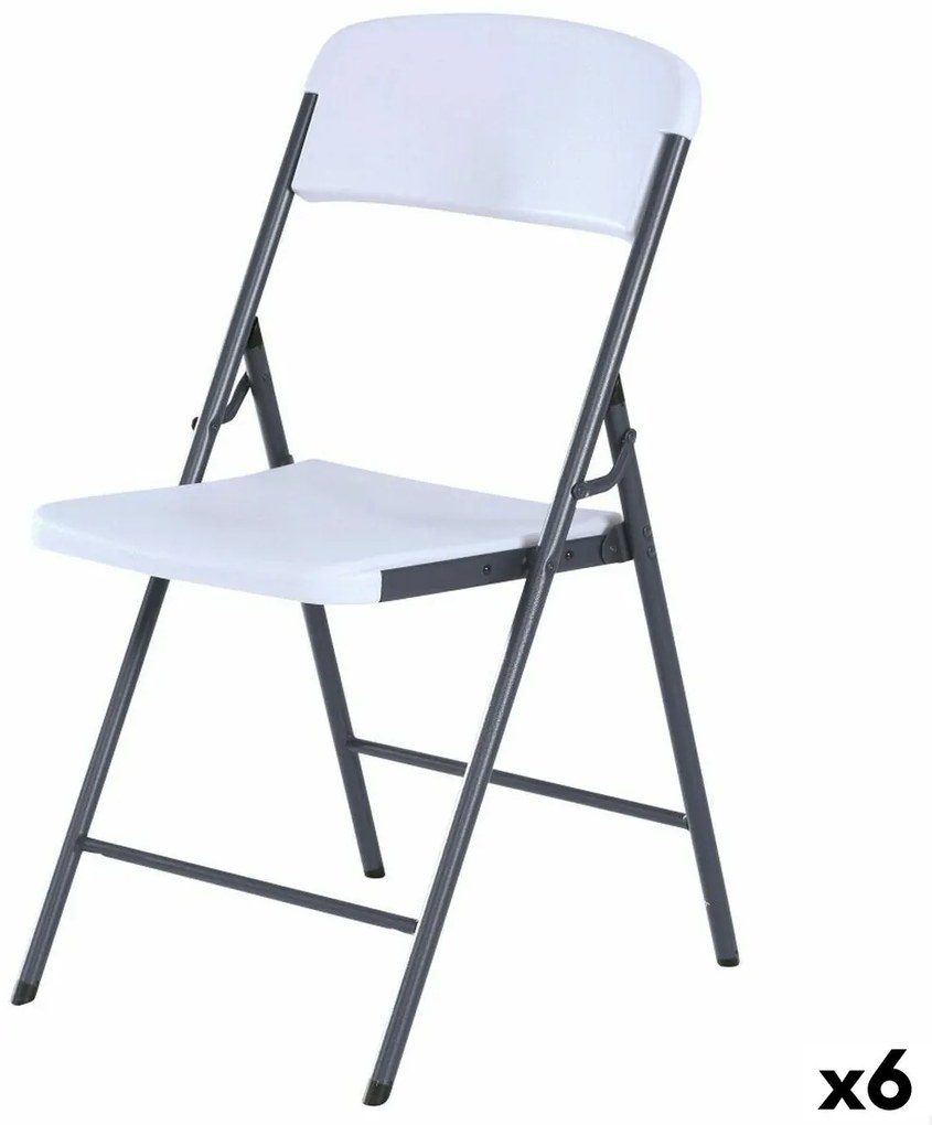 подплатен къмпинг стол Lifetime Бял 47 x 84,5 x 48 cm (6 броя)