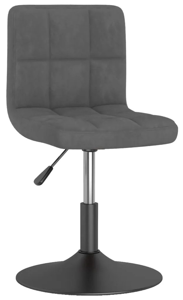 334253 vidaXL Въртяща бар табуретка, тъмносива, кадифе