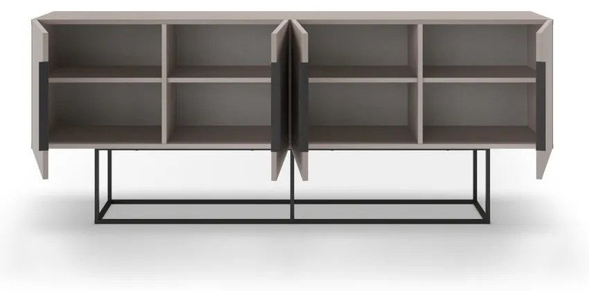 Нисък скрин в сиво-бежово 200x80 cm Titan - Marckeric