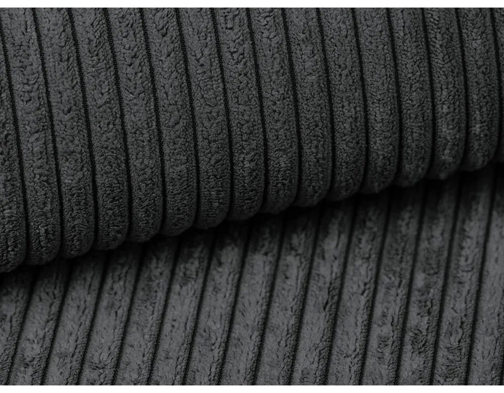 Тъмносив разтегателен диван от рипсено кадифе 195 cm Nona – Makamii