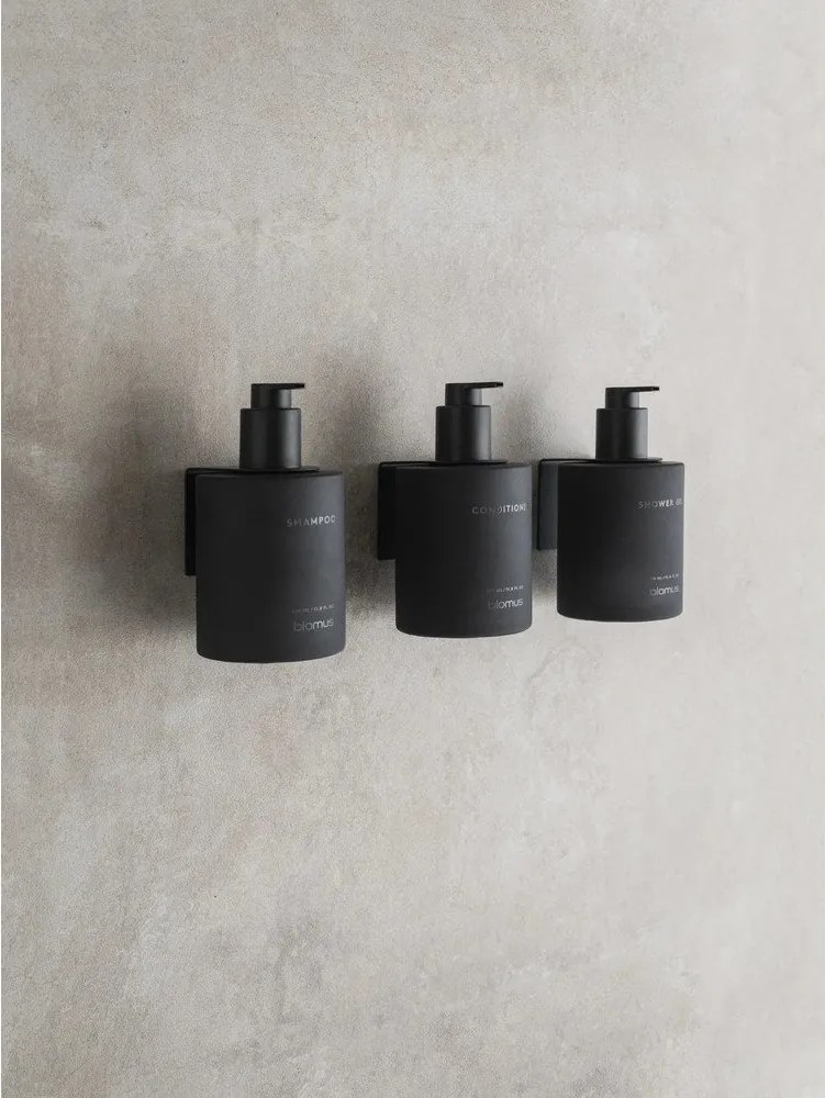 Черни стенни стъклени диспенсери за сапун 3 бр. 350 ml Kirei – Blomus