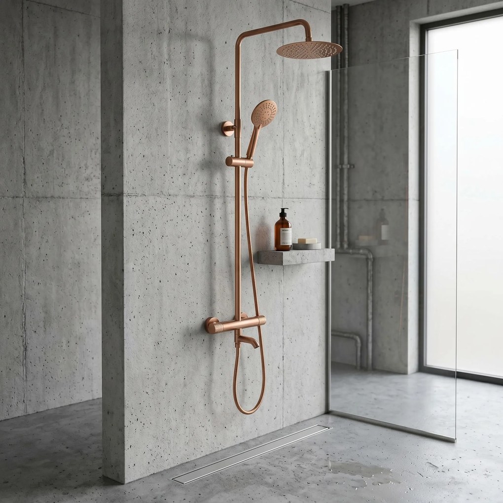 Душ система с Термостат Rea Lungo Diamond Copper Brush