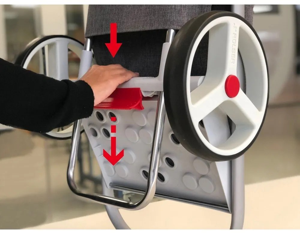 Пазарска чанта на колелца 53 l Com Tweed Polar Black Tube – Rolser